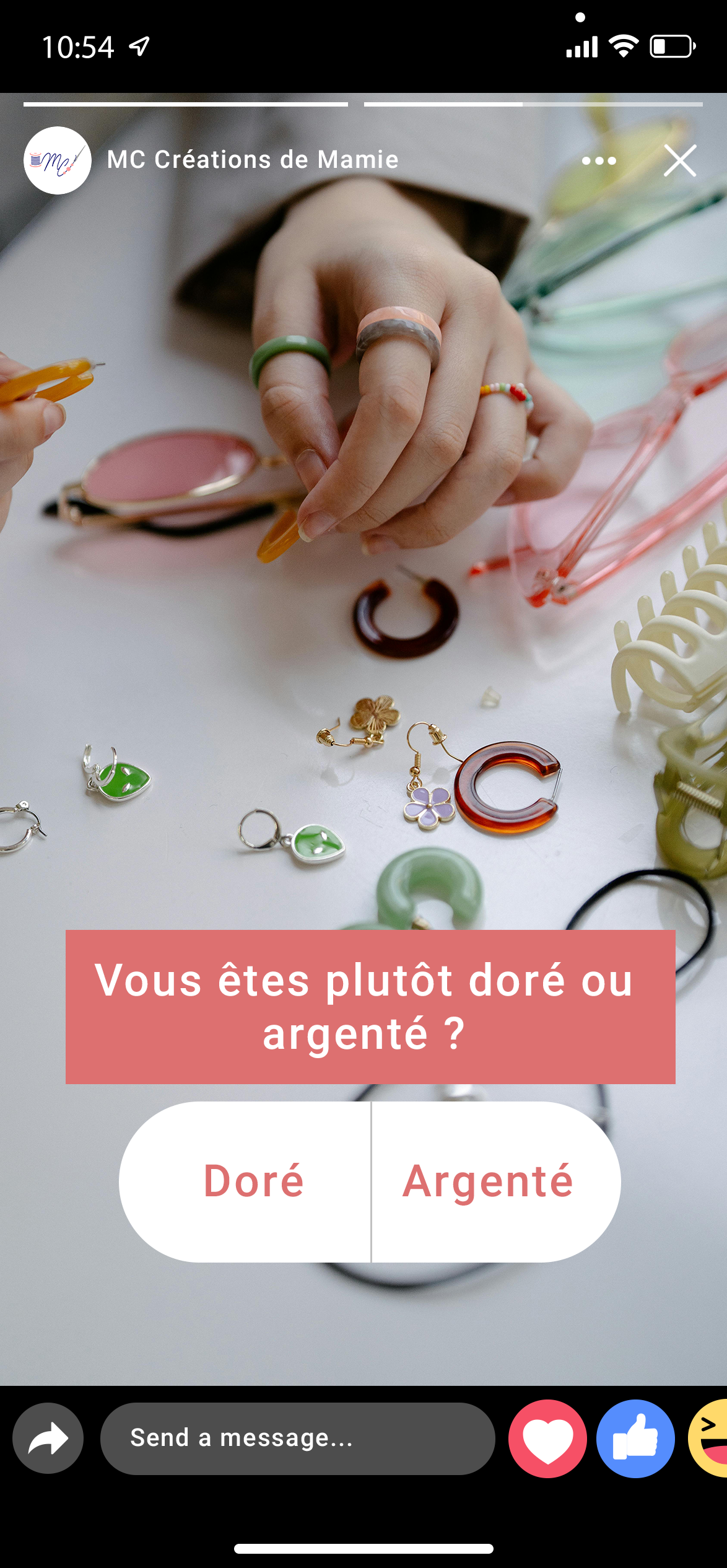 Mockup story avec sondage